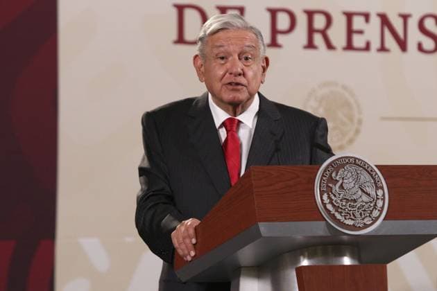 January 19, 2023, Mexico City, Mexico: MexicoÃ¢â‚¬â ¢s President, Andres Manuel Lopez Obrador, gestures during his speech at the daily briefing conference at National Palace. on January 19, 2023 in Mexico City, Mexico. Mexico City Mexico - ZUMAe321 20230120_zia_e321_018 Copyright: xIsmaelxRosas xEyepixxGroupx