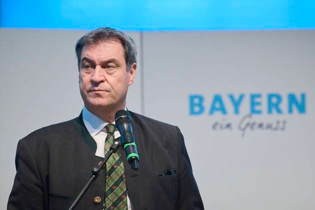 Berlin, Bayerischer Staatsempfang auf der Grünen Woche Markus Söder (Bayerischer Ministerpräsident, CSU) während seiner Rede im Rahmen des Bayerischen Staatsempfang in der Bayernhalle auf der Grünen Woche am 20. Januar 2023 in Berlin. Berlin Berlin Deutschland *** Berlin, Bavarian State Reception at the Green Week Markus Söder Bavarian Prime Minister, CSU during his speech at the Bavarian State Reception in the Bavarian Hall at the Green Week on January 20, 2023 in Berlin Berlin Germany