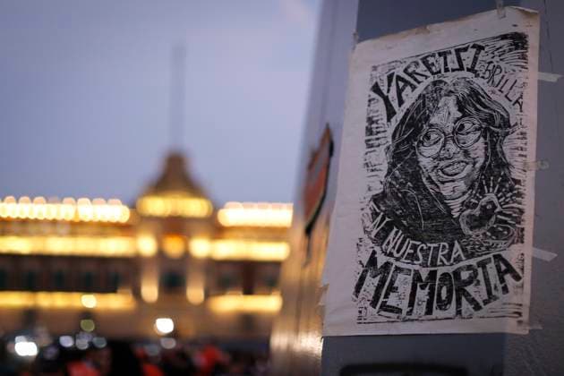 Protest Against The Deployment Of The National Guard In The Metro Memorial for Yaretzi Hernandez during a protest demanding safe mobility on January 20, 2023 in Mexico City, Mexico. Collectives, organizations and sympathizers held a protest to demand the government greater maintenance of the Mexico City subway, as well as to protest against the deployment within the facilities of more than 6,000 members of the National Guard after the accident on Line 3 where the young Yaretzi Hernndez died. Mexico City Mexico  Copyright: xGuillermoxGutiÃ rrezx originalFilename: gutierrez-notitle230120_npTpl.jpg