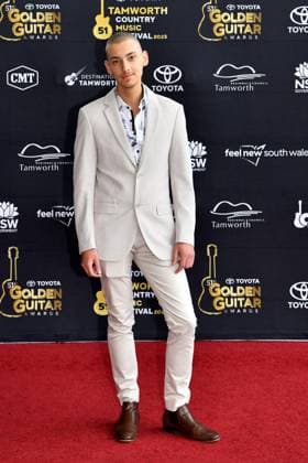 TAMWORTH COUNTRY MUSIC FESTIVAL 2023, Angus Gill arrives at the Golden Guitar Awards during the 51st Tamworth Country Music Festival in Tamworth, NSW, Saturday, January 21, 2023. The 51st Tamworth Country Music Festival runs from January 13th -22nd, culminating in the Golden Guitar Awards night which celebrates the best of Australian country music. ( NO ARCHIVING, EDITORIAL USE ONLY, NO USE IN BOOKS WITHOUT CONSENT TAMWORTH NEW SOUTH WALES AUSTRALIA  Copyright: xBIANCAxDExMARCHIx 20230121001755016484