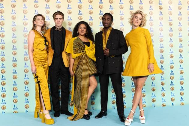 Like Me band pictured during the Gala van de Gouden K s award show, organized by Flemish children s television channel Ketnet, Saturday 21 January 2023 in Brussels.  JAMESxARTHURxGEKIERE 58601624