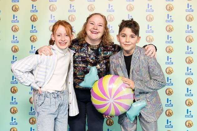 Joke Emmers from Homo Universalis pictured during the Gala van de Gouden K s award show, organized by Flemish children s television channel Ketnet, Saturday 21 January 2023 in Brussels.  JAMESxARTHURxGEKIERE 58601863
