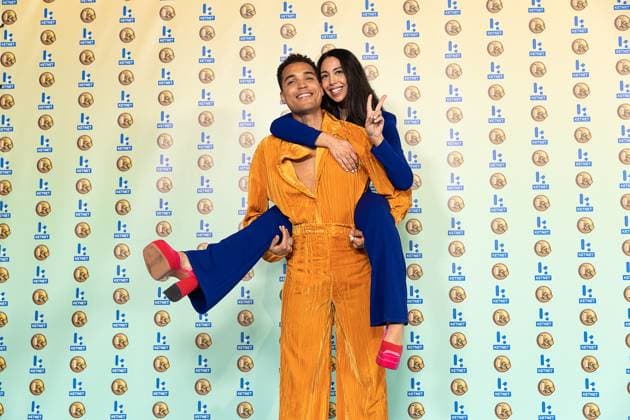 TV host Aster Nzeyimana and Television presenter Danira Boukhriss Terkessidis pictured during the Gala van de Gouden K s award show, organized by Flemish children s television channel Ketnet, Saturday 21 January 2023 in Brussels.  JAMESxARTHURxGEKIERE 58601959