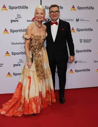 21 01 2023 Frankfurt am Main, Festhalle The 52 Ball des Sports of Deutsche Sporthilfe former dressage rider Ann Kathrin Linsenhoff deputy chairwoman of UNICEF Germany with husband Klaus Martin Rath HP
