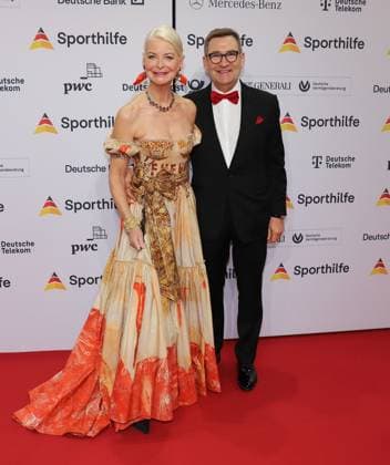 21 01 2023 Frankfurt am Main, Festhalle The 52 Ball des Sports of Deutsche Sporthilfe former dressage rider Ann Kathrin Linsenhoff deputy chairwoman of UNICEF Germany with husband Klaus Martin Rath HP