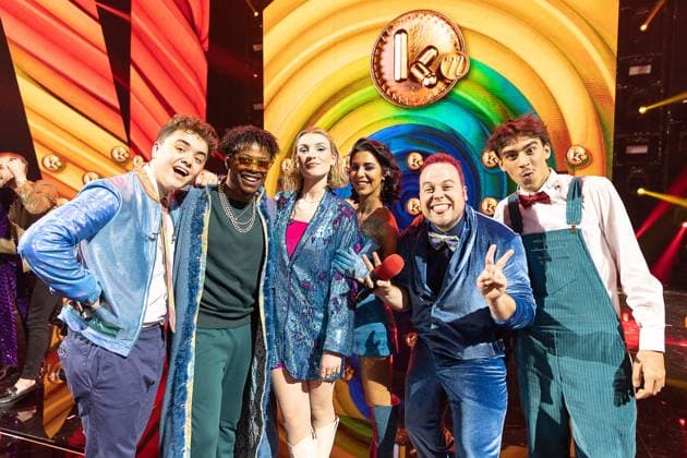 Ketnet presenters pictured during the Gala van de Gouden K s award show, organized by Flemish children s television channel Ketnet, Saturday 21 January 2023 in Brussels.  JAMESxARTHURxGEKIERE 58608687