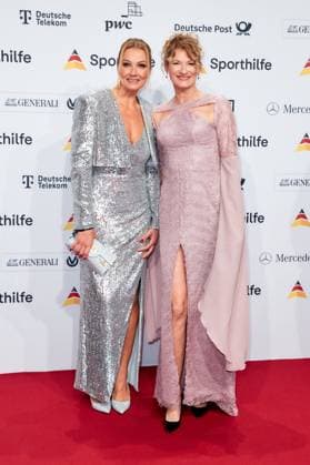 52 Ball des Sports Franziska van Almsick and Heike Henkel at the 52 Ball des Sports in the Festhalle in Frankfurt am Main Copyright: xEventpressxGolejewskix