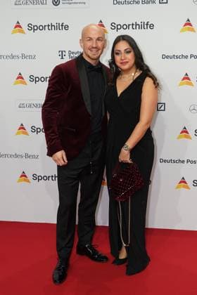The Sporthilf has invited to the 52 Ball of Sports Many celebrities came over the red carpet Frank Staebler with Mina Mongid 52 Ball of Sports The Sporthilf has invited to the 52 Ball of Sports Many celebrities came over the red carpet Germany, Frankfurt, Festhalle, 21 01 2023 SP_GHR