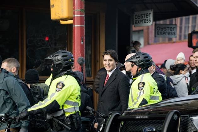 January 22, 2023, Vancouver, British Columbia, Canada: Canadian Prime Minister Justin Trudeau leaving the Chinatown Spring Festival Parade in Vancouver, British Columbia. Vancouver Canada - ZUMAw171 20230122_znp_w171_002 Copyright: xRyanxWalterxWagnerx
