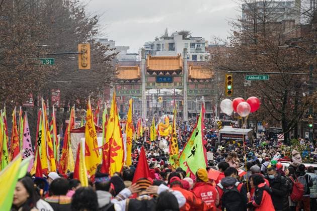 January 22, 2023, Vancouver, British Columbia, Canada: Vancouver welcomed back the Chinatown Spring Festival Parade after a two-year hiatus. The parade will help to usher in the beginning of Lunar New Year. Vancouver Canada - ZUMAw171 20230122_znp_w171_004 Copyright: xRyanxWalterxWagnerx