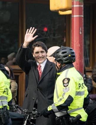 January 22, 2023, Vancouver, British Columbia, Canada: Canadian Prime Minister Justin Trudeau waves as he leaves the Chinatown Spring Festival Parade in Vancouver, British Columbia. Vancouver Canada - ZUMAw171 20230122_znp_w171_005 Copyright: xRyanxWalterxWagnerx