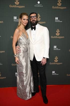 STOCKHOLM 20230123 Fares Fares th and Clara Hallencrutz arrive on the red carpet at the Guldbaggegala at Circus in Stockholm STOCKHOLMK SWEDEN x10040x,  Copyright: xAndersxWiklund TTx GULDBAGGEN 2023 TTABB0000000000154401