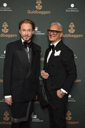 STOCKHOLM 20230123 Christer Lindarw and Magnus Skogsberg Tear arrive on the red carpet at the Guldbaggegala at Circus in Stockholm STOCKHOLMK SWEDEN x10040x,  Copyright: xAndersxWiklund TTx GULDBAGGEN 2023 TTABB0000000000154420