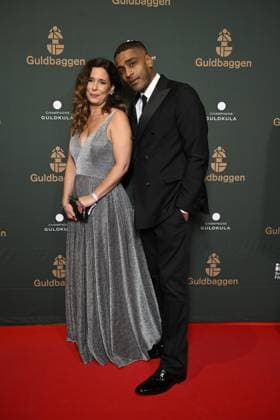 STOCKHOLM 20230123 Skadespeller Alexander Karim with wife Malin Karim arrives on the red carpet at the Guldbaggegala at Circus in Stockholm STOCKHOLMK SWEDEN x10040x,  Copyright: xAndersxWiklund TTx GULDBAGGEN 2023 TTABB0000000000154514