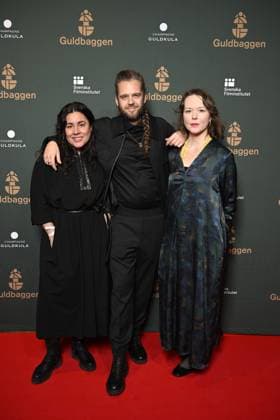 STOCKHOLM 20230123 Ted Krotkiewski, nominated for best sound design for All of our heartbeats are connected through exploding stars arrives on the red carpet at the Guldbaggegalan at Cirkus in Stockholm together with wife Carolina Garcia and director Jennifer Rainsford STOCKHOLMK SWEDEN x10040x,  Copyright: xAndersxWiklund TTx GULDBAGGEN 2023 TTABB0000000000154530