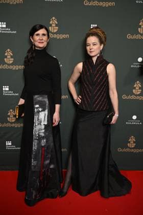 STOCKHOLM 20230123 Märta Stenevi and Amanda Lind arrive on the red carpet at the Guldbaggegala at Circus in Stockholm STOCKHOLMK SWEDEN x10040x,  Copyright: xAndersxWiklund TTx GULDBAGGEN 2023 TTABB0000000000154531