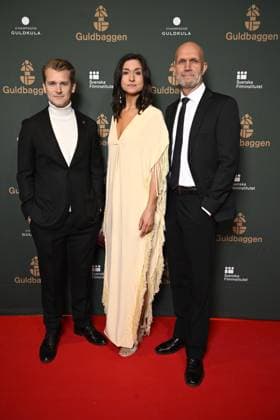 STOCKHOLM 20230123 Jonathan Ridings, Tina Mackic and Henrik Hjelt arrive on the red carpet at the Guldbagge Gala at Circus in Stockholm STOCKHOLM SWEDEN x10040x,  Copyright: xAndersxWiklund TTx GULDBAGGEN 2023 TTABB0000000000154548