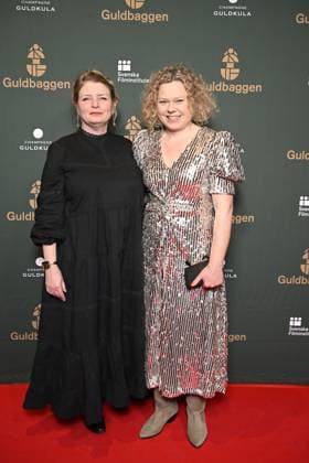 STOCKHOLM 20230123 Åsa Mossberg and Line Schou, nominated for best editing for the film Daughters arrive on the red carpet for the Guldbaggegala at Circus in Stockholm STOCKHOLMK SWEDEN x10040x,  Copyright: xAndersxWiklund TTx GULDBAGGEN 2023 TTABB0000000000154554