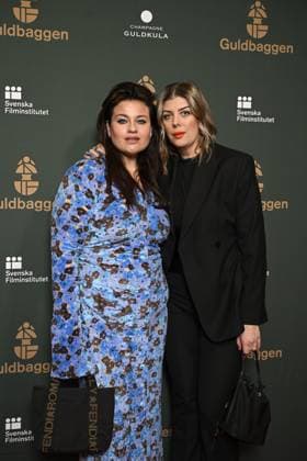 STOCKHOLM 20230123 Kakan Hermansson and Rebecca Afzelius arrive on the red carpet at the Guldbagge Gala at Circus in Stockholm STOCKHOLMK SWEDEN x10040x,  Copyright: xAndersxWiklund TTx GULDBAGGEN 2023 TTABB0000000000154572