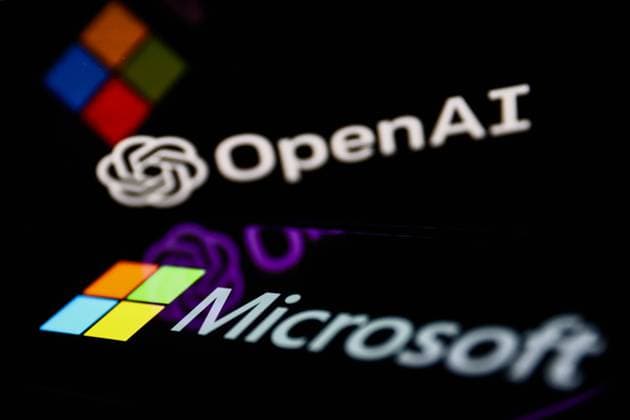OpenAI And Microsoft Photo Illustrations OpenAI logo displayed on a laptop screen and Microsoft logo displayed on a phone screen are seen in this illustration photo taken in Krakow, Poland on January 23, 2023. Krakow Poland  Copyright: xJakubxPorzyckix originalFilename: porzycki-openaian230123_npzdC.jpg
