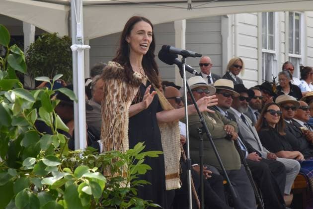 Bilder des Jahres 2023, News 01 Januar News Themen der Woche KW04 News Bilder des Tages JACINDA ARDERN RATANA PA, Jacinda Ardern speaks during her last public appearance as New Zealand Prime Minister in Ratana Pa, New Zealand, Tuesday, January 24, 2023. ( NO ARCHIVING, EDITORIAL USE ONLY, NO USE IN BOOKS WITHOUT CONSENT WELLINGTON NEW ZEALAND  Copyright: xBENxMCKAYx 20230124001756047436
