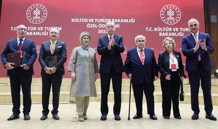 Turkish President Recep Tayyip Erdogan participates in the award ceremony of the Ministry of Culture and Tourism, in Ankara Turkish President Recep Tayyip Erdogan participates in the award ceremony of the Ministry of Culture and Tourism, in Ankara on January 24, 2023. Photo by Turkish presidency apaimages Ankara Ankara Turkey 240123_Ankara_TP_00 (1) Copyright: xapaimagesxTurkishxpresidencyx xapaimagesx