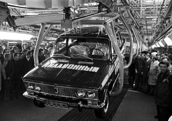 Millionth VAZ-2103 car 5645146 21.12.1973 The millionth VAZ-2103 car made at the Volga Automobile Plant (currently AvtoVAZ). Yuri Onkar Toliaty Samara Region Russia  Copyright: xYurixOnkarx