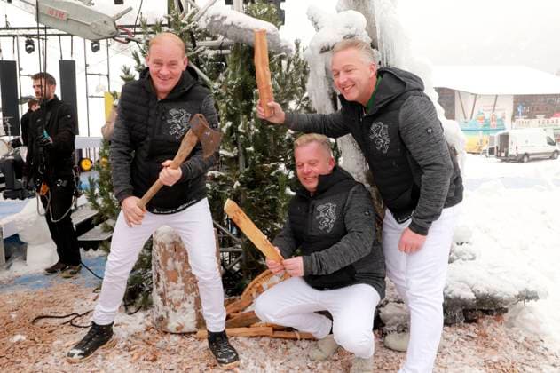 Andreas Doppelhofer, Fritz Kristoferitsch, and Manfred Maier Die Edlseer at the recording of the TV show Wenn die Musi spielt Winter Open Air 2023 on stage at the valley station of the Kaiserburgbahn Bad Kleinkirchheim, 21 01 2023 Foto:xS.xNömerx xFuturexImage