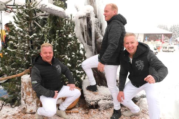 Andreas Doppelhofer, Fritz Kristoferitsch, and Manfred Maier Die Edlseer at the recording of the TV show Wenn die Musi spielt Winter Open Air 2023 on stage at the valley station of the Kaiserburgbahn Bad Kleinkirchheim, 21 01 2023 Foto:xS.xNömerx xFuturexImage