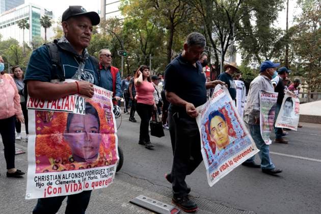 100 months after the forced disappearance of the 43 normalistas from Ayotzinapa in Mexico January 26, 2023, Mexico City, Mexico: The parents of the 43 Ayotzinapa normalistas and students, 100 months after their forced disappearance, demand their presentation alive, justice and punishment for those responsible; demands in his demonstration in Mexico City. on January 26, 2023 in Mexico City, Mexico (Photo by Luis Barron Eyepix Group). Copyright: xLuisxBarronx xEyepixxGroupx LB20230126_100_AYOTZINAPA4