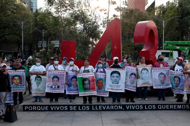 100 months after the forced disappearance of the 43 normalistas from Ayotzinapa in Mexico January 26, 2023, Mexico City, Mexico: The parents of the 43 Ayotzinapa normalistas and students, 100 months after their forced disappearance, demand their presentation alive, justice and punishment for those responsible; demands in his demonstration in Mexico City. on January 26, 2023 in Mexico City, Mexico (Photo by Luis Barron Eyepix Group). Copyright: xLuisxBarronx xEyepixxGroupx LB20230126_100_AYOTZINAPA7