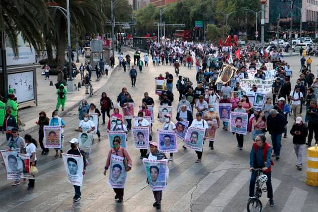 100 months after the forced disappearance of the 43 normalistas from Ayotzinapa in Mexico January 26, 2023, Mexico City, Mexico: The parents of the 43 Ayotzinapa normalistas and students, 100 months after their forced disappearance, demand their presentation alive, justice and punishment for those responsible; demands in his demonstration in Mexico City. on January 26, 2023 in Mexico City, Mexico (Photo by Luis Barron Eyepix Group). Copyright: xLuisxBarronx xEyepixxGroupx LB20230126_100_AYOTZINAPA10