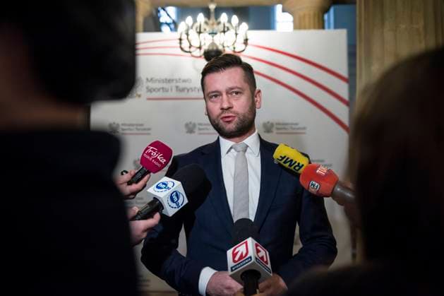 January 27, 2023, Warsaw, Mazowieckie, Poland: Kamil Bortniczuk, the Minister of Sport and tourism is seen at his headquarters during a press conference. A press conference of Minister Kamil Bortniczuk was held at the Ministry of Sport and Tourism in Warsaw. Warsaw Poland - ZUMAs197 20230127_zaa_s197_143 Copyright: xAttilaxHusejnowx