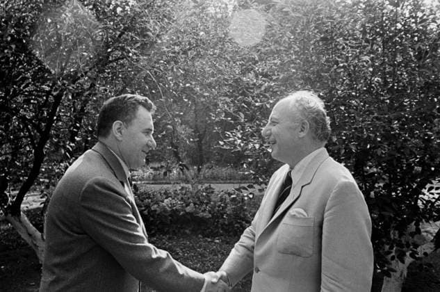 Moscow Region, USSR. Minister of Foreign Affairs of the USSR Andrei Gromyko and Vice Chancellor, Minister of Foreign Affairs of the Federal Republic of Germany Walter Scheel (L-R) meet at Andrei Gromyko s country residence in Ilyinskoye Village. Sergei Preobrazhensky TASS  24731825