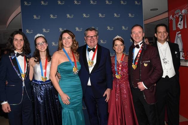 Natalie Josef Schmid MDL with Narrhalla Prinzenpaaren Munich 18 01 2020 Deutsches Theater Narrhalla Soiree awarding of the Karl Valentinsorden Munich
