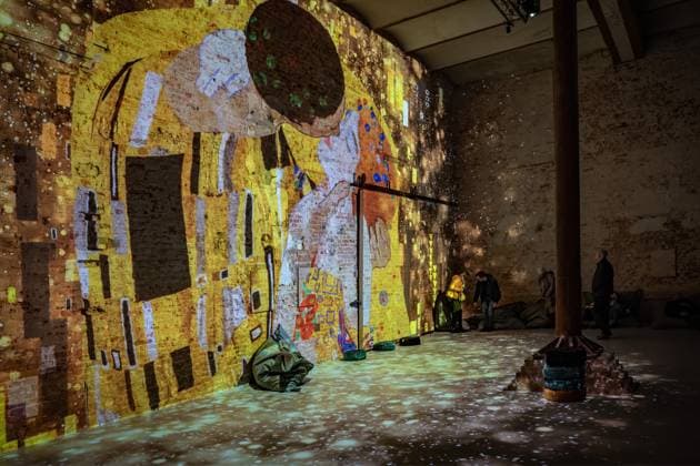 Berlin Prenzlauer Berg Gustav Klimt Klimts Kiss an immersive story Music Brewery 29 01 2023 EDITORIAL USE ONLY Berlin