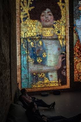 Berlin Prenzlauer Berg Gustav Klimt Klimts Kiss an immersive story Music Brewery 29 01 2023 EDITORIAL USE ONLY Berlin