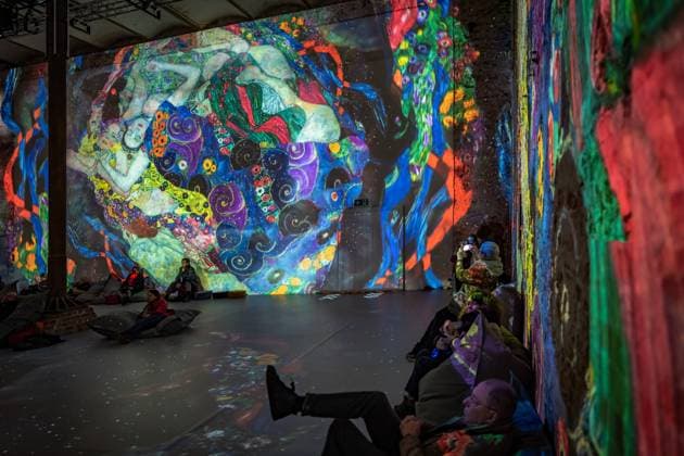 Berlin Prenzlauer Berg Gustav Klimt Klimts Kiss an immersive story Music Brewery 29 01 2023 EDITORIAL USE ONLY Berlin