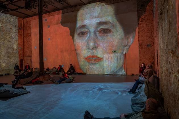 Berlin Prenzlauer Berg Gustav Klimt Klimts Kiss an immersive story Music Brewery 29 01 2023 EDITORIAL USE ONLY Berlin