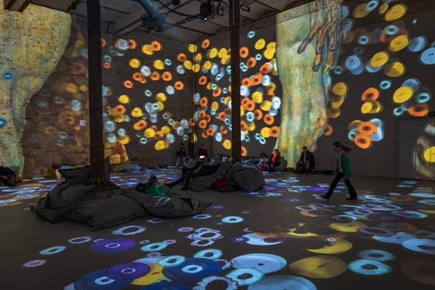 Berlin Prenzlauer Berg Gustav Klimt Klimts Kiss an immersive story Music Brewery 29 01 2023 EDITORIAL USE ONLY Berlin