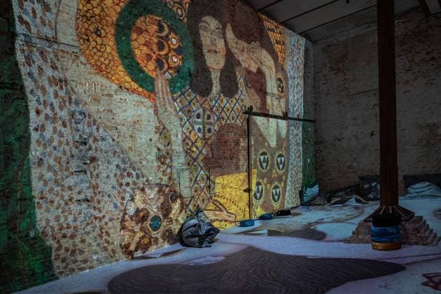 Berlin Prenzlauer Berg Gustav Klimt Klimts Kiss an immersive story Music Brewery 29 01 2023 EDITORIAL USE ONLY Berlin