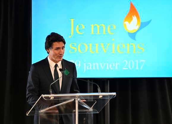 January 29, 2023, QUEBEC, PQ, Canada: Prime Minister Justin Trudeau speaks at a commemoration ceremony marking the sixth anniversary of the Quebec City mosque shooting held for the first time in the same room where many of the victims were killed on Sunday, January 29, 2023. QUEBEC Canada  - ZUMAc35_ 20230129_zaf_c35_027 Copyright: xJacquesxBoissinotx