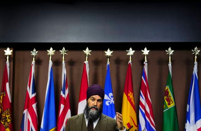 January 30, 2023, Ottawa, ON, Canada: NDP leader Jagmeet Singh holds a press conference on Parliament Hill in Ottawa on Monday, Jan. 30, 2023. The House of Commons resumes today following the winter recess. Ottawa Canada  - ZUMAc35_ 20230130_zaf_c35_036 Copyright: xSeanxKilpatrickx