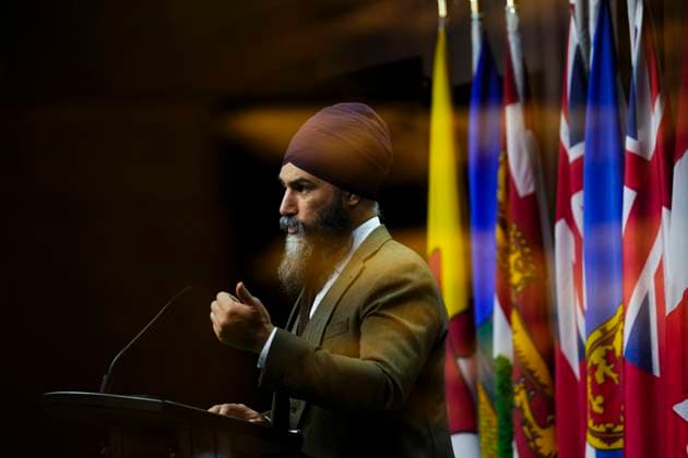 January 30, 2023, Ottawa, ON, Canada: NDP leader Jagmeet Singh holds a press conference on Parliament Hill in Ottawa on Monday, Jan. 30, 2023. The House of Commons resumes today following the winter recess. Ottawa Canada  - ZUMAc35_ 20230130_zaf_c35_038 Copyright: xSeanxKilpatrickx