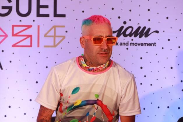 January 31, 2023 in Mexico City, Mexico: The Spanish artist Okuda San Miguel, during the Opening of his exhibition Metamorphosis, an immersive experience at the Mexico fronton. on January 31, 2023 in Mexico City, Mexico. Mexico City Mexico - ZUMAe321 20230131_zia_e321_032 Copyright: xCarlosxSantiagox