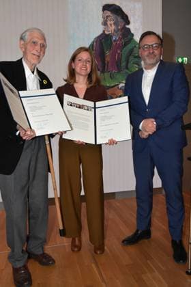 Karl Stankiewitz Journalist Laureate Aykant Deniz Journalist Laureate Anton Biebl Cultural Officer Munich 31 01 2023 Literaturhaus Ernst Hoferichter Awards 2023 Munich