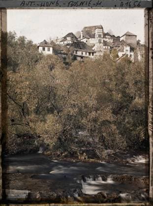 RECORD DATE NOT STATED Jajce, Bosnia and Herzegovina Saint Luke , 1912 - Balkans, Italy - Jean Brunhes and Auguste LÃ on - (October 13 - 27) (French - ï»¿Jajce , Bosnie-HerzÃ govine Saint Luc). Christianity, forest , wood, bell tower, river, hydrography, religious architecture, Religion, nature , environment, housing , architecture, Bosni, egg, Saint Luc Copyright: xpiemagsx AKahnlpie020223-6300 !ACHTUNG AUFNAHMEDATUM GESCHÄTZT!