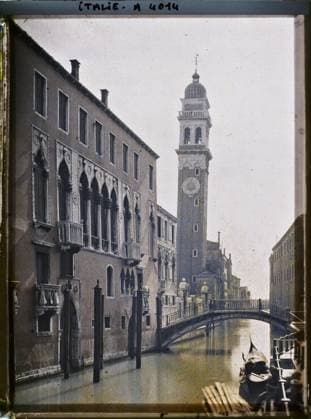 RECORD DATE NOT STATED Venice, Italy Campile de la church of Griry Griger , 1912 - Balkans, Italy - Jean Brunhes and Auguste LÃ on - (October 13 - 27) (French - ï»¿Venise , Italie Campanile de l Ã glise San Giorgio dei Greci). Canal, Church, Christianity, Orthodox Church, Tour, Civil Engineering, Clock, Boat, Balcony , Loggia, Maritime Transport, Fluvial Transport , Lacustre, Pont, Religious Architecture, Religion , Habitat , Architecture , Transport, Italy, Venice Copyright: xpiemagsx AKahnlpie020223-15744 !ACHTUNG AUFNAHMEDATUM GESCHÄTZT!