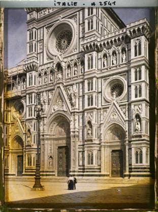 RECORD DATE NOT STATED Florence, Italie Facade de Santa Maria del Fiore , 1913 - Balkans, Italy - Jean Brunhes and Auguste LÃ on - (September - October 23) (French - ï»¿Florence , Italie Facade de Santa Maria del Fiore). Church, Christianity, Dome , Dome, Religious Architecture, Religion , Habitat , Architecture, Italy, Florence, the Duomo facade Copyright: xpiemagsx AKahnlpie020223-15932 !ACHTUNG AUFNAHMEDATUM GESCHÄTZT!