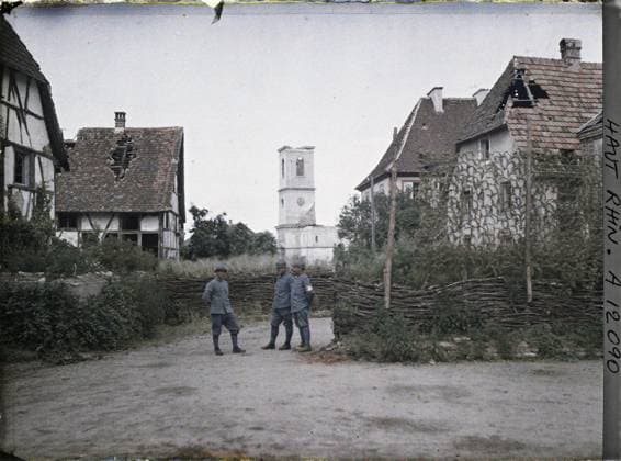 RECORD DATE NOT STATED Balschwiller, Alsace, France village with very lines , 1917 - Alsace - Paul Castelnau (photographic section of the armies) - (June) (French - ï»¿Balschwiller , Alsace , France Village aux lignes mÃªmes). Camouflage, bell tower, rural life, dwelling, ruins, front, bombing, medical, hairy, half -timbered staff, Daily life, Habitat , Architecture, First World War, Health, Ballschwiller, village with very lines Copyright: xpiemagsx AKahnlpie020223-13474 !ACHTUNG AUFNAHMEDATUM GESCHÄTZT!